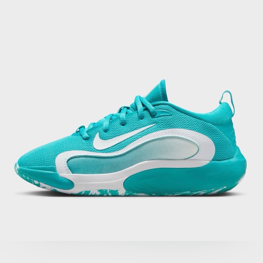 NIKE ISOFLY TEAL BLUE BASKETBALL SHOES- Youth 4